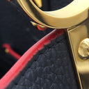 ルイヴィトン LOUIS VUITTON カプシーヌMM M94535 コバルト トリヨンレザー 2WAYバッグ ゴールド金具 紺 赤 ハンドバッグ ショルダ―