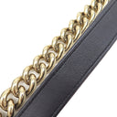 シャネル CHANEL ボーイシャネル ミニ チェーンショルダー ネイビー ラムスキン ショルダーバッグ ゴールド金具 紺