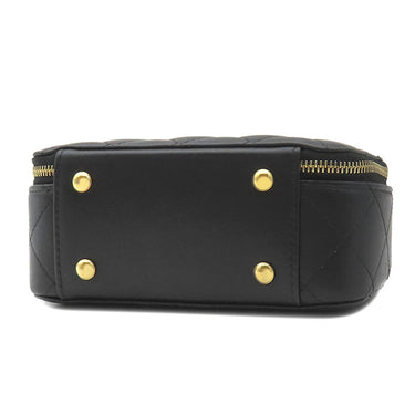 シャネル CHANEL マトラッセ バニティ ミニ AP3088 ブラック ラムスキン ショルダーバッグ ゴールド金具 トップハンドル チェーンショルダー ヴァニティ 黒