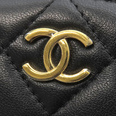 シャネル CHANEL マトラッセ バニティ ミニ AP3088 ブラック ラムスキン ショルダーバッグ ゴールド金具 トップハンドル チェーンショルダー ヴァニティ 黒