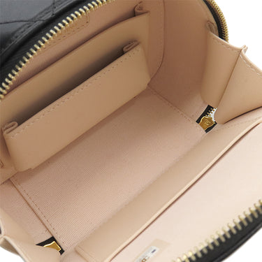 シャネル CHANEL マトラッセ バニティ ミニ AP3088 ブラック ラムスキン ショルダーバッグ ゴールド金具 トップハンドル チェーンショルダー ヴァニティ 黒