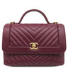 シャネル CHANEL シェブロン ココハンドル ボルドー カーフ 2WAYバッグ ゴールド金具 赤 Vステッチ チェーンショルダー