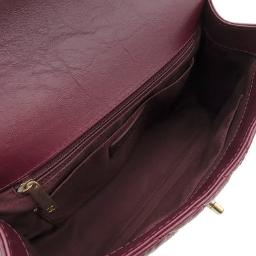 シャネル CHANEL シェブロン ココハンドル ボルドー カーフ 2WAYバッグ ゴールド金具 赤 Vステッチ チェーンショルダー