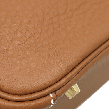 エルメス HERMES リンディ 2 ミニ 20 ゴールド トリヨンクレマンス ショルダーバッグ ゴールド金具 茶