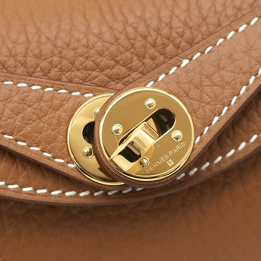 エルメス HERMES リンディ 2 ミニ 20 ゴールド トリヨンクレマンス ショルダーバッグ ゴールド金具 茶