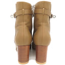 エルメス HERMES ショートブーツ サンジェルマン ベージュ レザー #37 ブーツ シルバー金具 靴 ケリーバックル