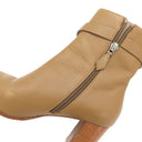 エルメス HERMES ショートブーツ サンジェルマン ベージュ レザー #37 ブーツ シルバー金具 靴 ケリーバックル