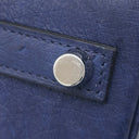 エルメス HERMES バーキン25 ヴェルソー ブルーサフィール×ブラック オーストリッチ ハンドバッグ シルバー金具 青 黒