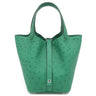 エルメス HERMES ピコタンロック PM ヴェールヴェルティゴ オーストリッチ ハンドバッグ シルバー金具 緑色