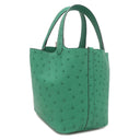 エルメス HERMES ピコタンロック PM ヴェールヴェルティゴ オーストリッチ ハンドバッグ シルバー金具 緑色