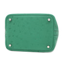 エルメス HERMES ピコタンロック PM ヴェールヴェルティゴ オーストリッチ ハンドバッグ シルバー金具 緑色