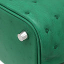 エルメス HERMES ピコタンロック PM ヴェールヴェルティゴ オーストリッチ ハンドバッグ シルバー金具 緑色