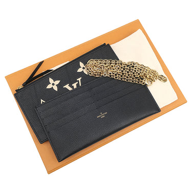ルイヴィトン LOUIS VUITTON ポシェット フェリシー M82479 ブラックベージュ バイカラーモノグラムアンプラントレザー チェーンウォレット ゴールド金具 黒 チェーンショルダー