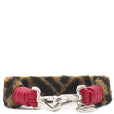 フェンディ FENDI ストラップ ユー ミニ ブラウン×レッド ムートン レザー ショルダーストラップ シルバー金具 茶 赤 ズッカ FF柄 ミニストラップ