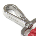 フェンディ FENDI ストラップ ユー ミニ ブラウン×レッド ムートン レザー ショルダーストラップ シルバー金具 茶 赤 ズッカ FF柄 ミニストラップ