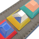 フェンディ FENDI ストラップユー ロング スタッズ 8AV105A5PJF13VK グレージュ×マルチカラー カーフ ショルダーストラップ シルバー金具 青 ピンク