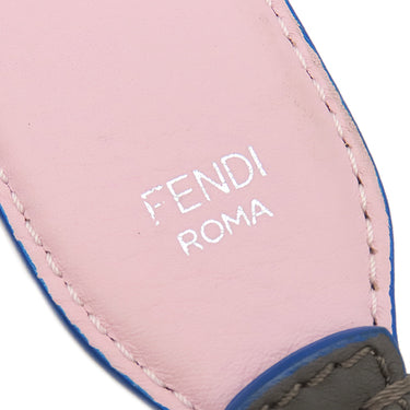 フェンディ FENDI ストラップユー ロング スタッズ 8AV105A5PJF13VK グレージュ×マルチカラー カーフ ショルダーストラップ シルバー金具 青 ピンク