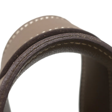 エルメス HERMES ピコタン PM ナチュラル×エトゥープ トワルアッシュ スイフト ハンドバッグ シルバー金具 ベージュ