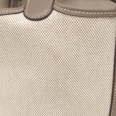エルメス HERMES ピコタン PM ナチュラル×エトゥープ トワルアッシュ スイフト ハンドバッグ シルバー金具 ベージュ