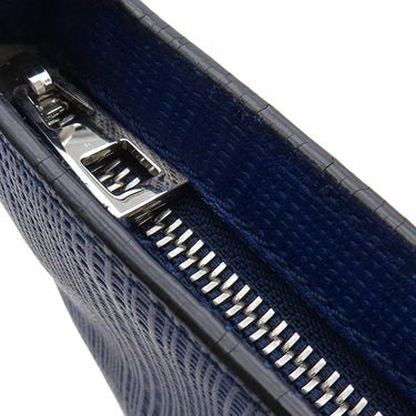 ロエベ LOEWE ゴヤ クロスボディ バッグ ネイビーブルー カーフ テクスチャードカーフ ショルダーバッグ シルバー金具 青 アナグラム