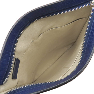 ロエベ LOEWE ゴヤ クロスボディ バッグ ネイビーブルー カーフ テクスチャードカーフ ショルダーバッグ シルバー金具 青 アナグラム