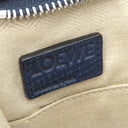 ロエベ LOEWE ゴヤ クロスボディ バッグ ネイビーブルー カーフ テクスチャードカーフ ショルダーバッグ シルバー金具 青 アナグラム