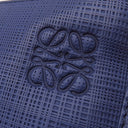 ロエベ LOEWE ゴヤ クロスボディ バッグ ネイビーブルー カーフ テクスチャードカーフ ショルダーバッグ シルバー金具 青 アナグラム