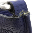 ロエベ LOEWE ゴヤ クロスボディ バッグ ネイビーブルー カーフ テクスチャードカーフ ショルダーバッグ シルバー金具 青 アナグラム