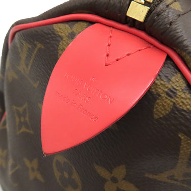ルイヴィトン LOUIS VUITTON スピーディ 30 M41665 フラミンゴ モノグラムキャンバス ハンドバッグ ゴールド金具 モノグラム トーテム 茶 赤 ミニボストン