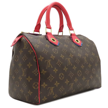 ルイヴィトン LOUIS VUITTON スピーディ 30 M41665 フラミンゴ モノグラムキャンバス ハンドバッグ ゴールド金具 モノグラム トーテム 茶 赤 ミニボストン