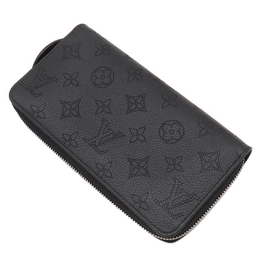 ルイヴィトン LOUIS VUITTON ジッピー ウォレット M61867 ノワール モノグラムマヒナ 長財布 シルバー金具 黒 ラウンドファスナー