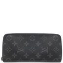 ルイヴィトン LOUIS VUITTON ジッピーウォレット ヴェルティカル M62295 モノグラムエクリプス モノグラムエクリプスキャンバス 長財布 シルバー金具 黒 グレー イニシャル入り