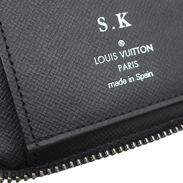 ルイヴィトン LOUIS VUITTON ジッピーウォレット ヴェルティカル M62295 モノグラムエクリプス モノグラムエクリプスキャンバス 長財布 シルバー金具 黒 グレー イニシャル入り