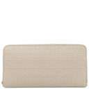 ロエベ LOEWE リピート ジップ アラウンド C499T12X07 ライトオーツ カーフレザー 長財布 ゴールド金具 アナグラム エンボス加工