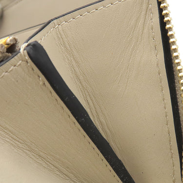 ロエベ LOEWE リピート ジップ アラウンド C499T12X07 ライトオーツ カーフレザー 長財布 ゴールド金具 アナグラム エンボス加工