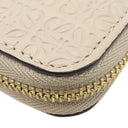 ロエベ LOEWE リピート ジップ アラウンド C499T12X07 ライトオーツ カーフレザー 長財布 ゴールド金具 アナグラム エンボス加工