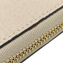 ロエベ LOEWE リピート ジップ アラウンド C499T12X07 ライトオーツ カーフレザー 長財布 ゴールド金具 アナグラム エンボス加工