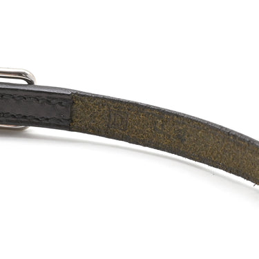 エルメス HERMES アピ1 レザー ロングブレスレット ブラック レザー メタル ブレスレット 黒 HAPI