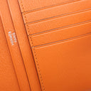 エルメス HERMES ベアンコンパクト オレンジミニアン アリゲーターマット 二つ折り財布 シルバー金具 クロコ