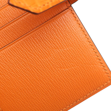エルメス HERMES ベアンコンパクト オレンジミニアン アリゲーターマット 二つ折り財布 シルバー金具 クロコ