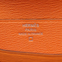 エルメス HERMES ベアンコンパクト オレンジミニアン アリゲーターマット 二つ折り財布 シルバー金具 クロコ
