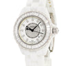 腕時計 シャネル CHANEL J12 リミテッドエディション H1308 クオーツ レディース K18WG×セラミック コンビ 純正ダイヤ 限定12本