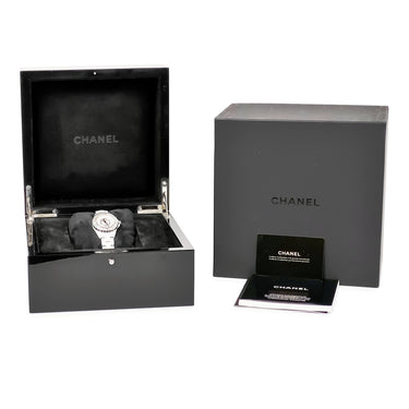腕時計 シャネル CHANEL J12 リミテッドエディション H1308 クオーツ レディース K18WG×セラミック コンビ 純正ダイヤ 限定12本