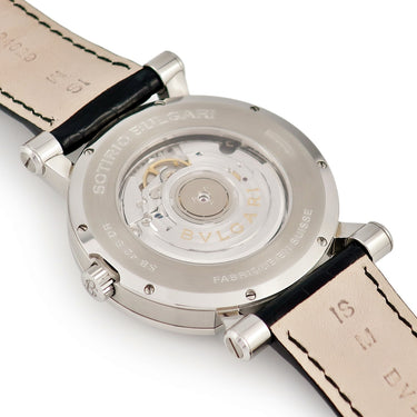腕時計 ブルガリ BVLGARI ソティリオ レトログラード SB42SDR 自動巻き メンズ OH済 デイト ブラック 黒 ローマン バー