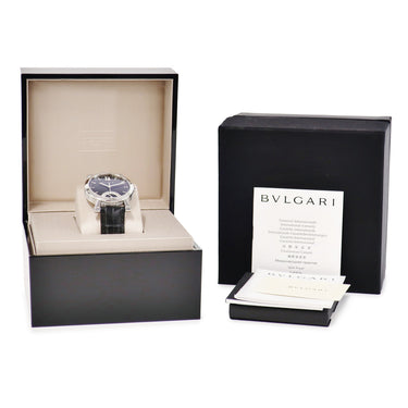 腕時計 ブルガリ BVLGARI ソティリオ レトログラード SB42SDR 自動巻き メンズ OH済 デイト ブラック 黒 ローマン バー