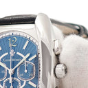 腕時計 ルイ・モネ LOUIS MOINET オリンピア クロノグラフ LM12 手巻き メンズ OH済 ブルー トノー型 スモセコ 夜光インデックス