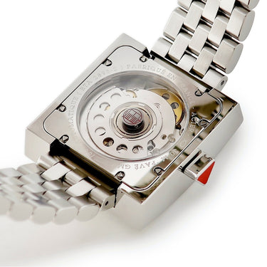 腕時計 アランシルベスタイン ALAIN SILBERSTEIN ペイブ GMT VG11 自動巻き メンズ ブラック 黒 デイト シースルーバック 角型 限定