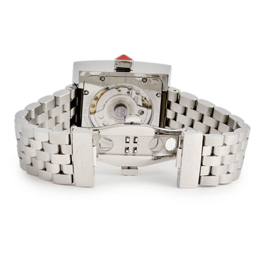 腕時計 アランシルベスタイン ALAIN SILBERSTEIN ペイブ GMT VG11 自動巻き メンズ ブラック 黒 デイト シースルーバック 角型 限定