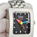 腕時計 アランシルベスタイン ALAIN SILBERSTEIN ペイブ GMT VG11 自動巻き メンズ ブラック 黒 デイト シースルーバック 角型 限定