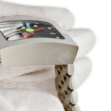 腕時計 アランシルベスタイン ALAIN SILBERSTEIN ペイブ GMT VG11 自動巻き メンズ ブラック 黒 デイト シースルーバック 角型 限定